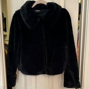 Express Women's green faux Fur Jacket